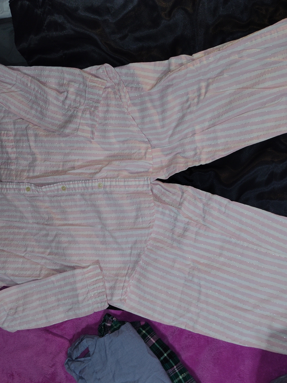 Victoria's Secret Pink & White Striped Pajama Set